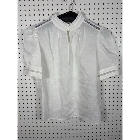 Frame linen blend insert lace top size S - Picture 1 of 5